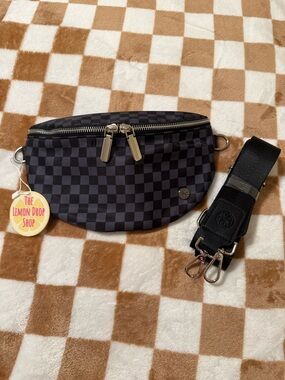 Black Checkerboard crossbody unisex